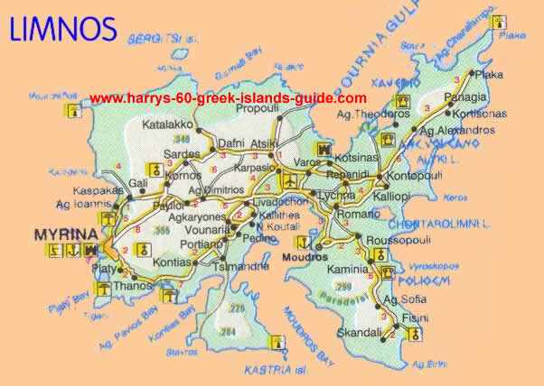 greece travel map limnos greek island