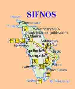 greece greek islands sifnos travel tourism guide accommodations, sites 

restaurants museums beaches history maps